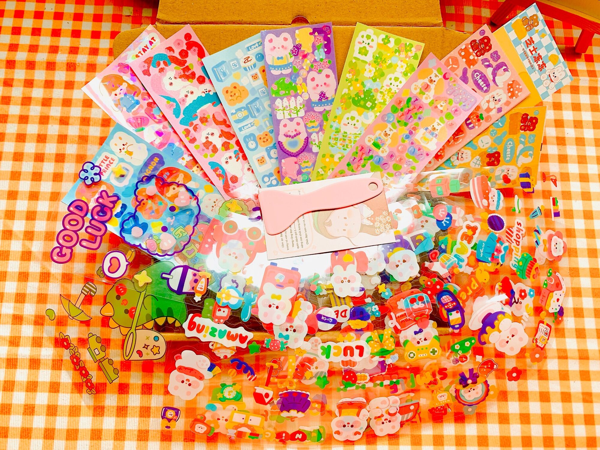 Combo mix 20 tấm sticker dài cute