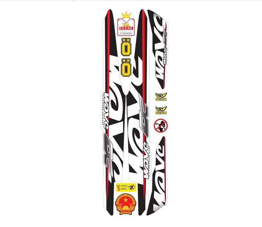 Tem xe WAVE 110 mẫu chữ to tem 3 lớp chống phai màu