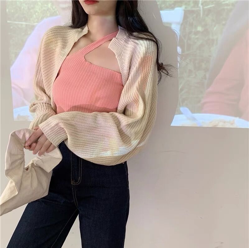 Áo khoác len cadigan nữ mỏng,kiểu blackpink tay cánh dơi