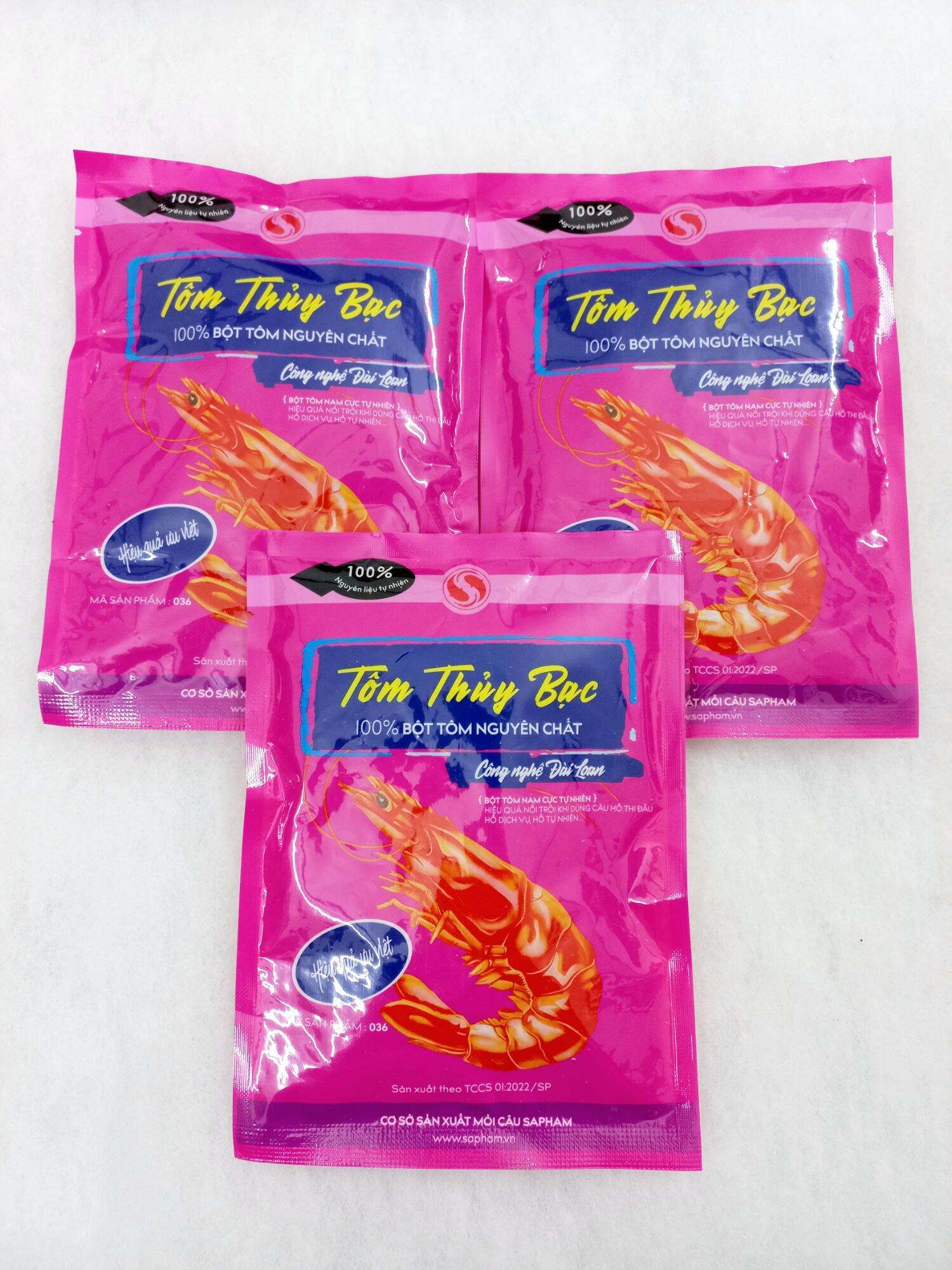 mồi câu tôm thủy bạc bao bì mới
