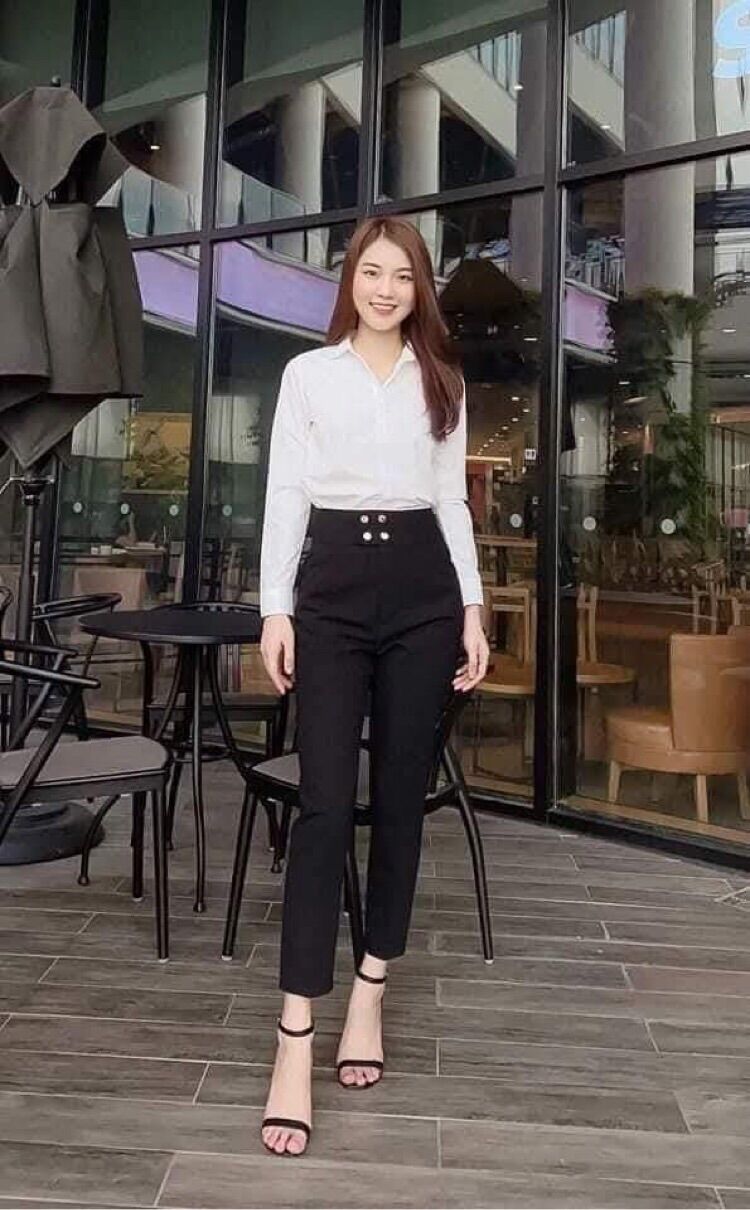 Quần Baggy nữ công sở . Quần baggy cạp cao ,tôn dáng,sang sịn dễ phối đồ ,Quần Baggy 4 cúc bấm nổi bật hợp thời đại