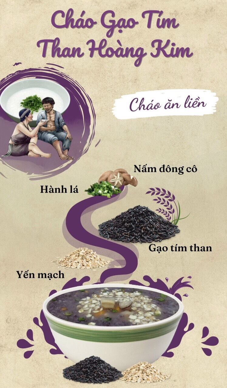 Cháo gạo tím than Hoàng Kim