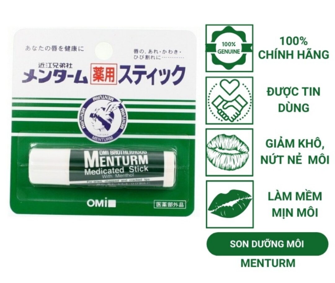 Son Dưỡng Omi Brotherhood Menturm Medicated Stick With Menthol Nhật Bản,son dưỡng môi Omi returm