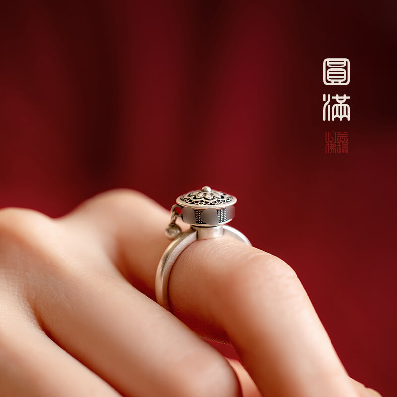 Nhất niệm như những gì bạn mong muốn đều có thể thực hiện may mắn năm bản mệnh nhẫn nữ bạc nguyên chất vật may mắn bình an nhẫn nữ có thể điều chỉnh