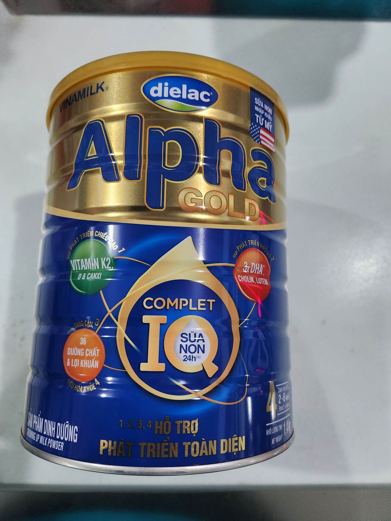 Sữa bột Dielac Alpha gold s.non số 4 1,4kg. Cho trẻ 2