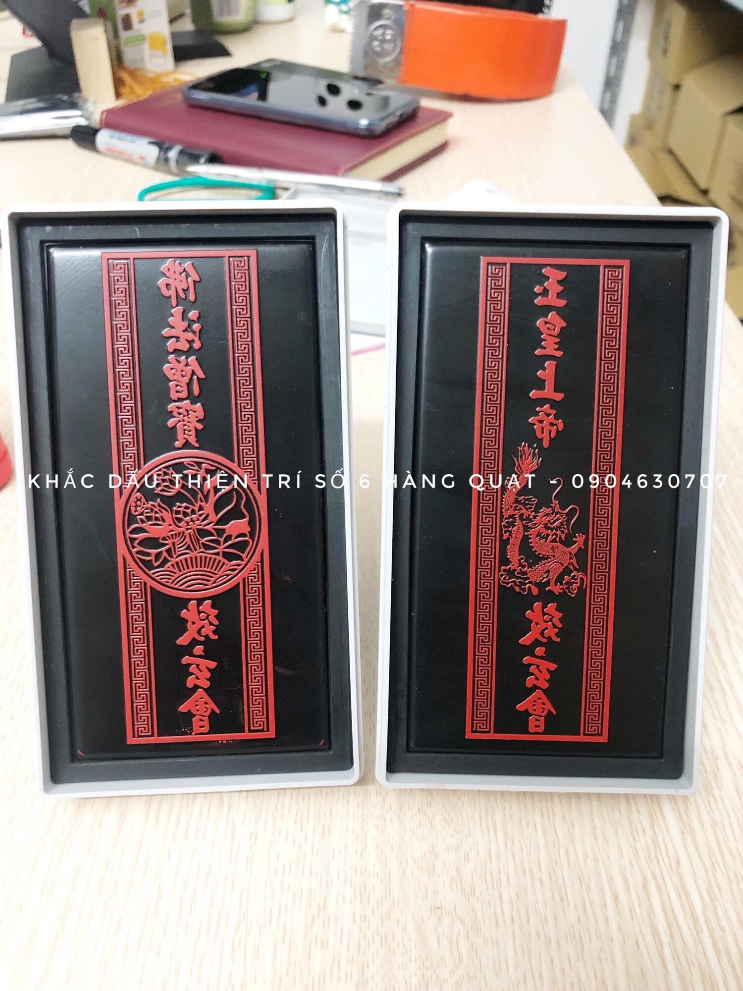 Dấu Mật tông chuẩn đề cỡ 12x6 cm