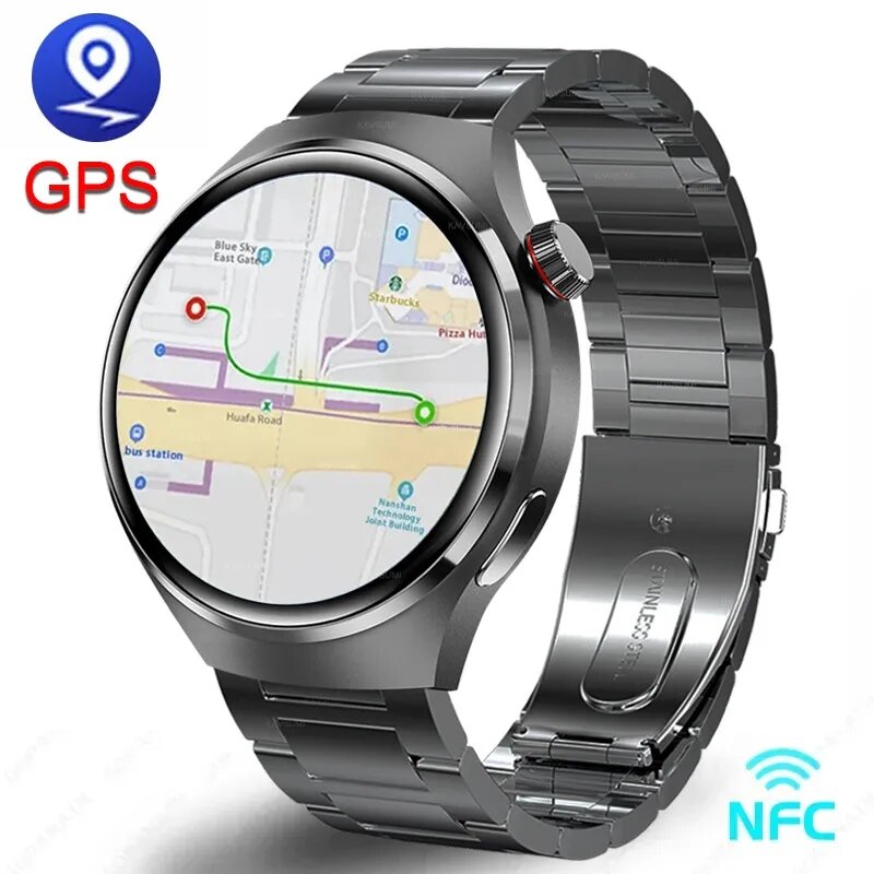 2023 Nam Đồng Hồ Thông Minh Gt4 Pro Nfc Gps Tracker Amoled 360*360 HD Màn Hình Nhịp Tim Cuộc Gọi Bluetooth Theo Dõi Sức Khỏe có Điều Khiển Từ Xa