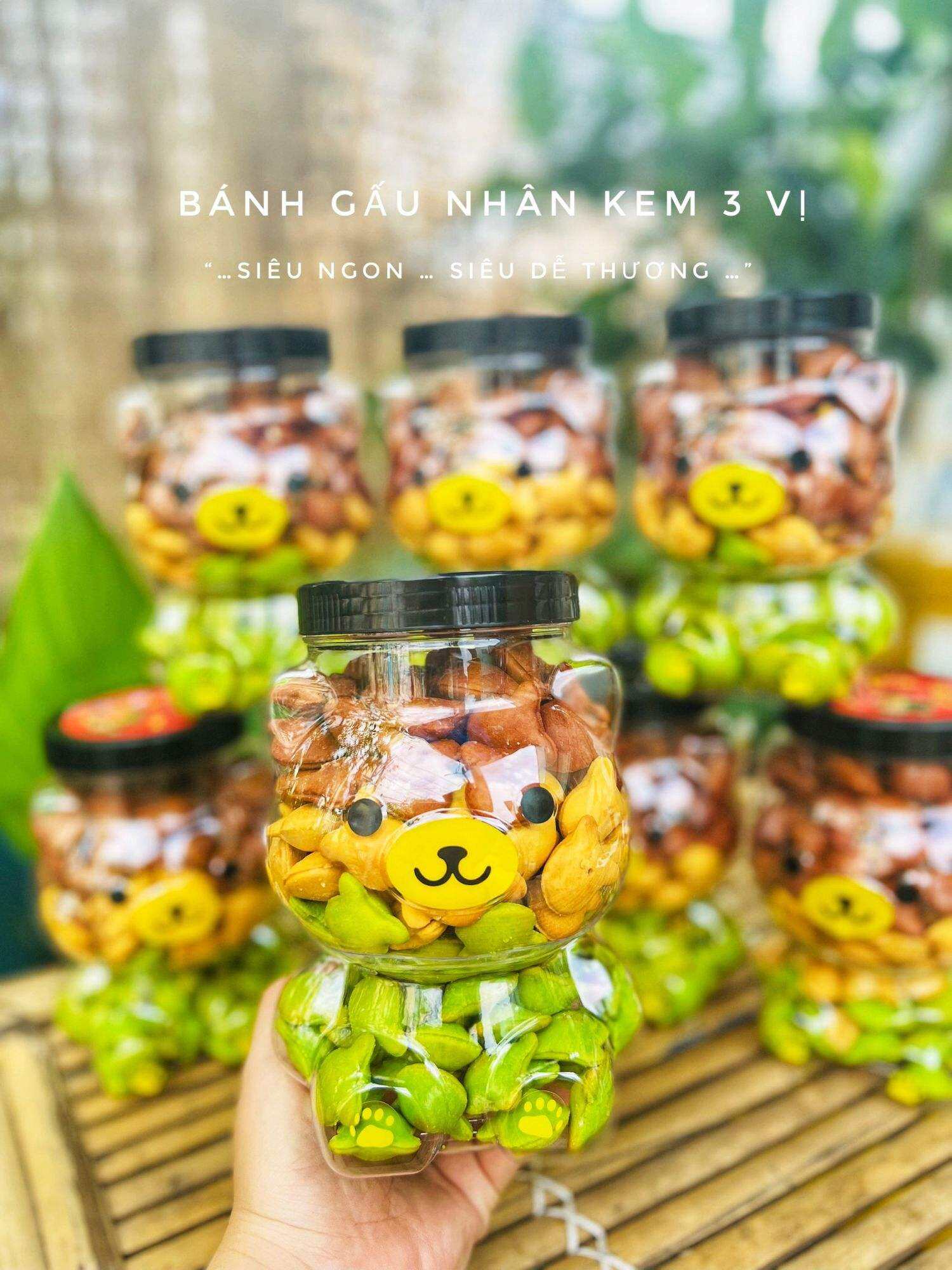 Bánh gấu nhân kem 3 vị hủ 500g