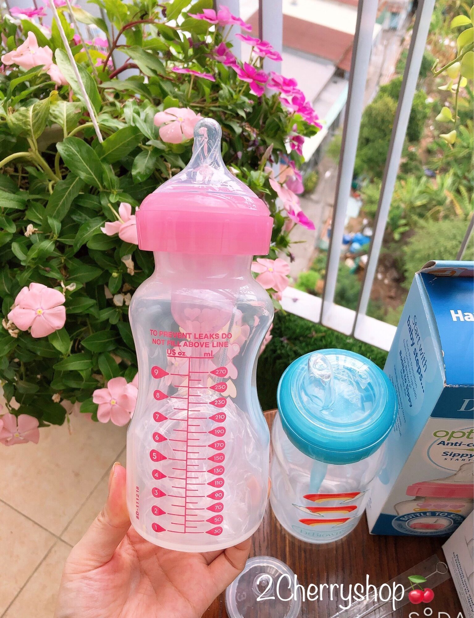 [HCM]Bình sữa in hình Dr Brown’s cổ rộng 270ml Option+