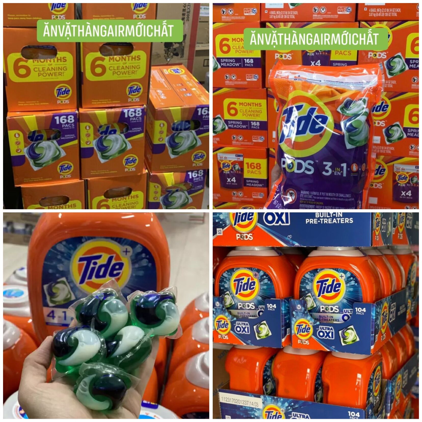 Viên giặt tide pods mỹ 156 viên - 168 viên