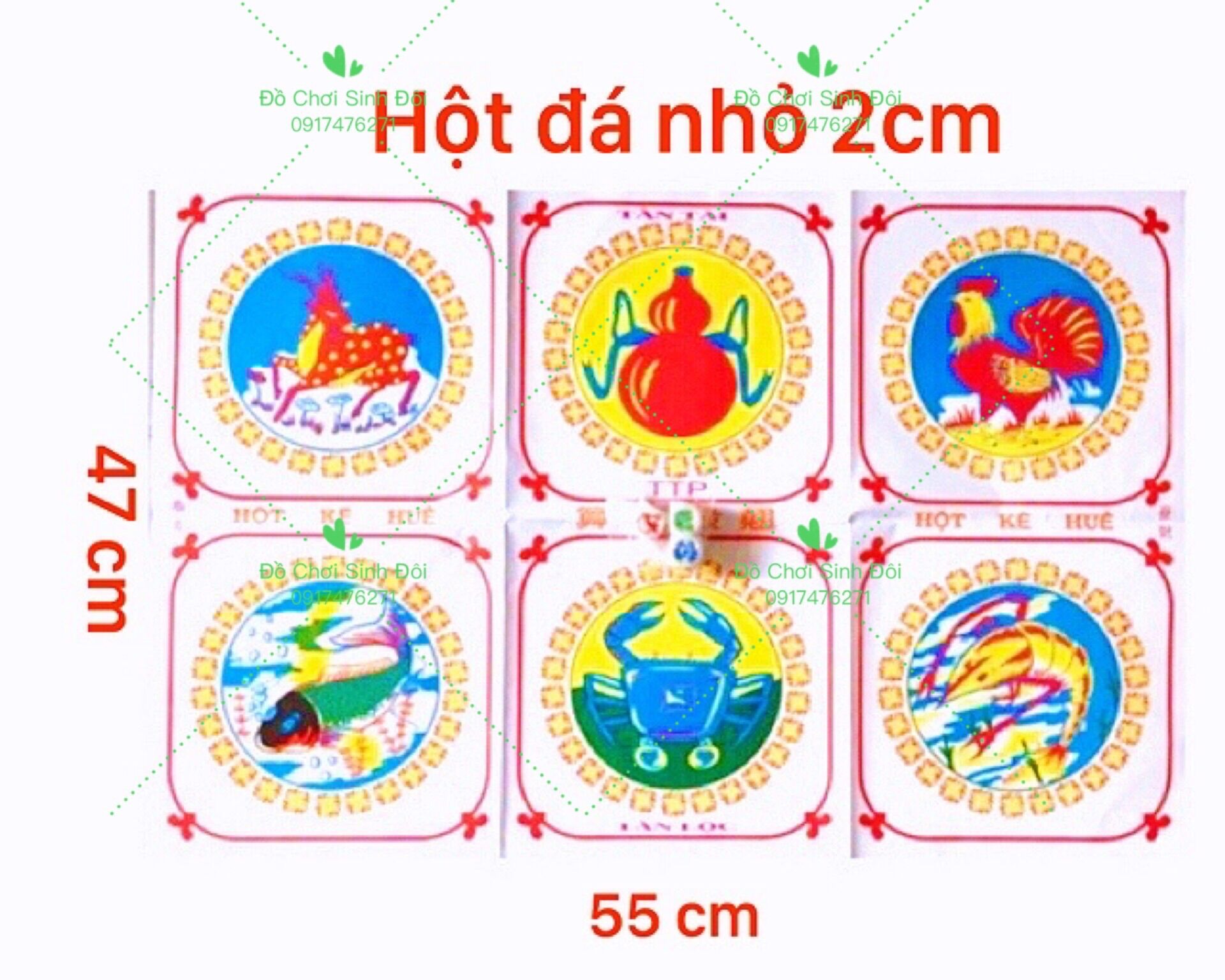 Bầu cua hột đá - combo 2 bộ lớn và nhỏ