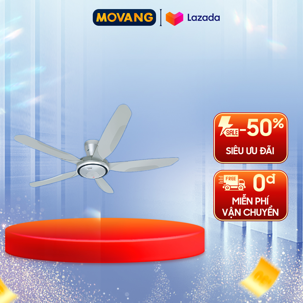 - Quạt trần KDK V60WK - Cánh quạt 3D đường kính 150cm giúp luồng gió mạnh mẽ, Điều khiển không dây tiện dụng, Bộ điều khiển LCD tự động