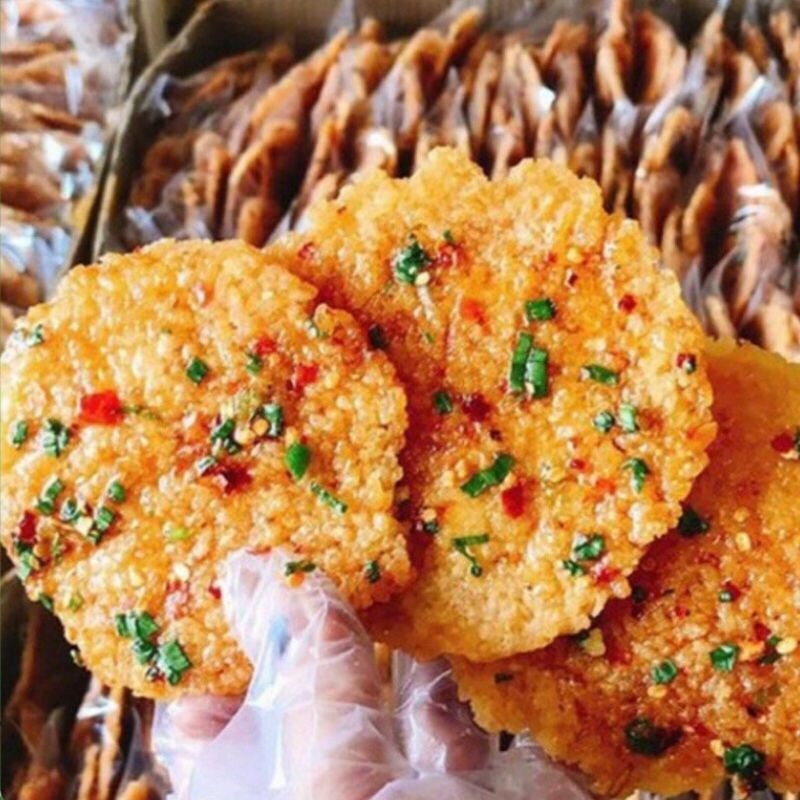 Cơm cháy chiên mắm hành gói 3 chiếc nguyên miếng