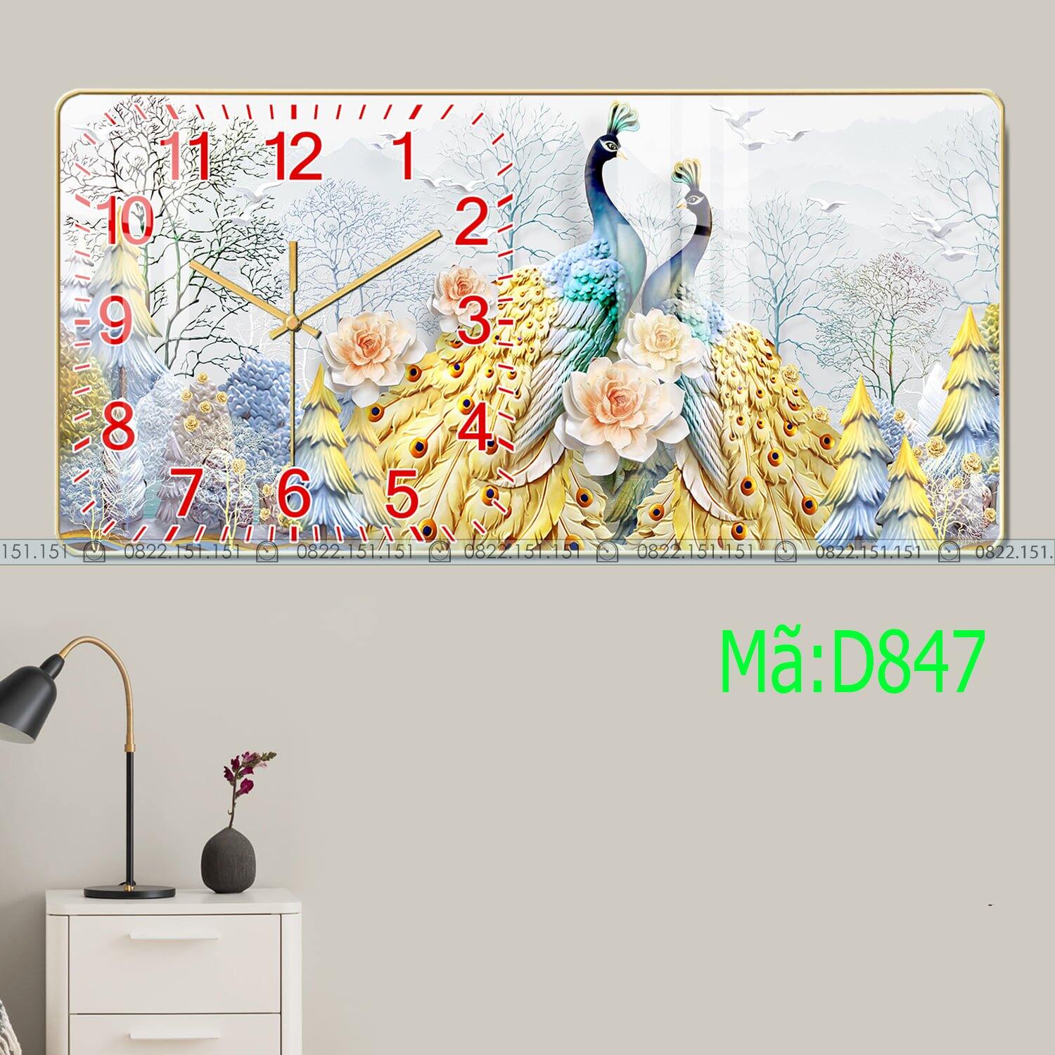 Tranh Đồng Hồ Tráng Gương 5D cao cấp