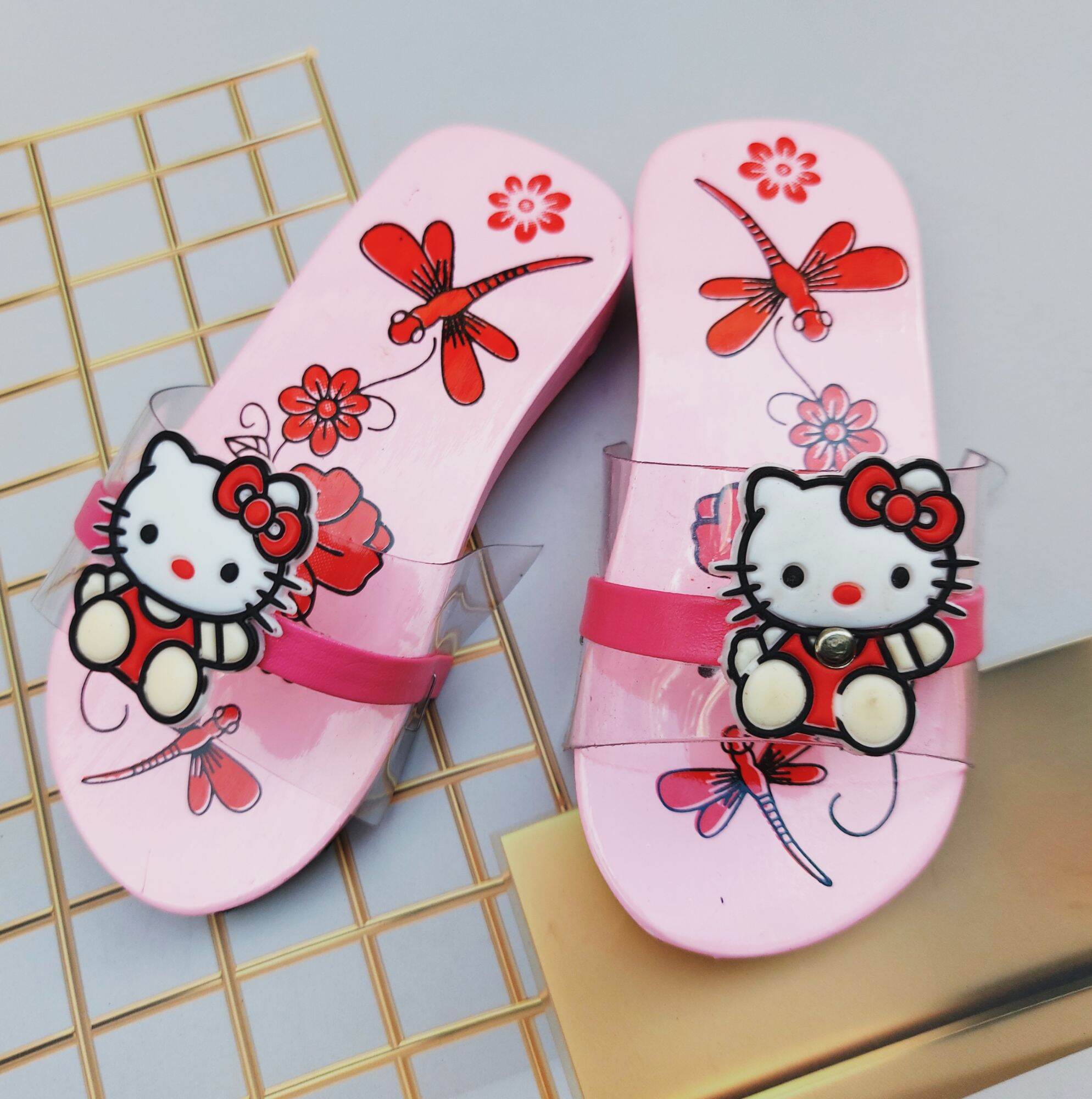 Guốc gổ hồng in họa tiết quai nơ nhiều màu cho bé siêu dể thương