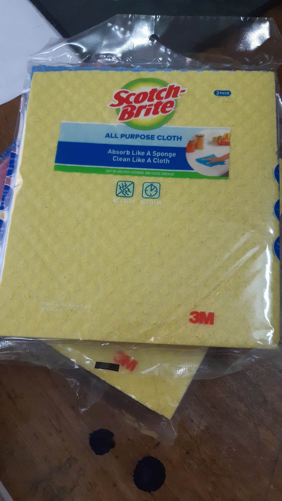 Khăn Lau Đa Năng 3M Scotch Brite 18x20 (Gói 3 Miếng) mẫu  mới