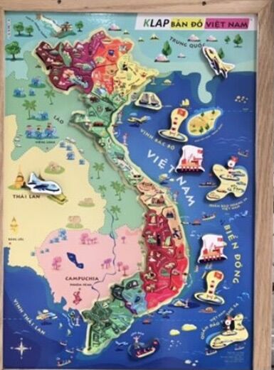 Bản đồ Việt Nam có nam châm khổ A4