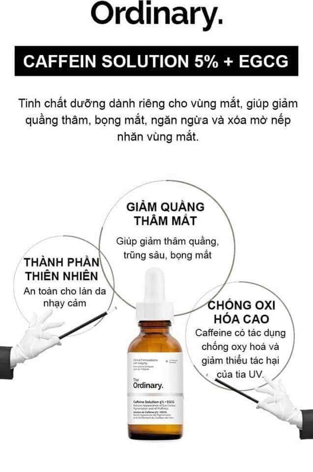 [HCM]Tinh Chất Dưỡng Da Vùng Mắt The Ordinary Caffeine Solution 5% + EGCG