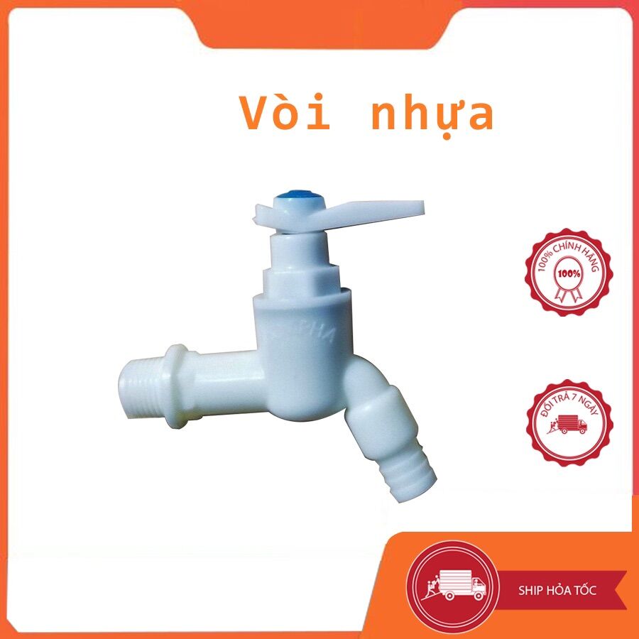 Vòi nước, vòi nhựa xả nước tay gạt, khoá nước tay gạt, rumine nhựa ren 21, 27