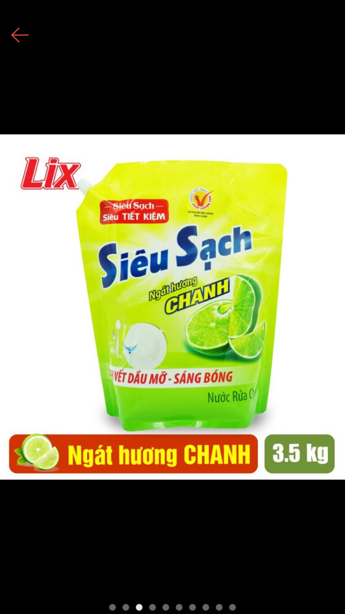 Nước rửa chén siêu sạch lix hương hoa can 3kg6
