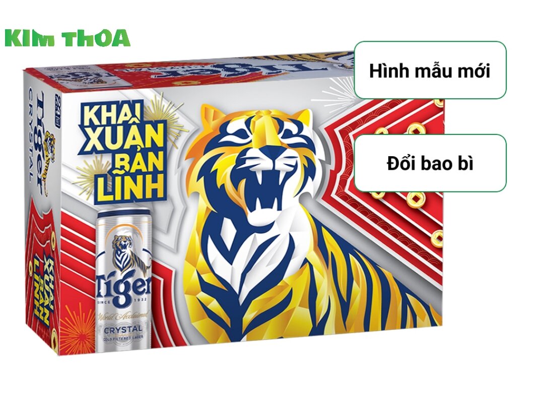 Thùng 24 lon bia Tiger Crystal 330ml