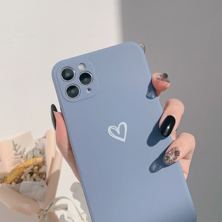 [HCM]Ốp lưng Iphone Full viền Tim Xanh / Hồng