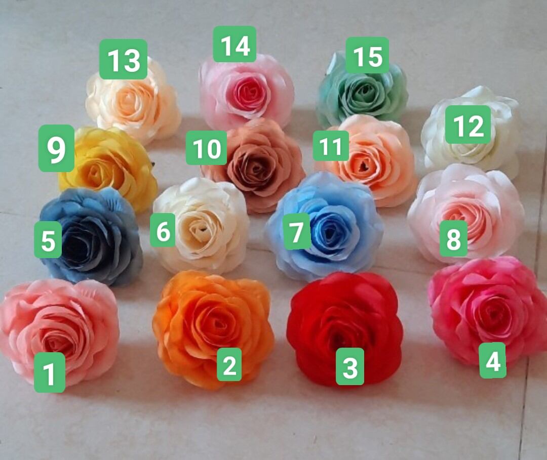 Combo 10 đầu bông hồng _ size 9cm _ hoa giả