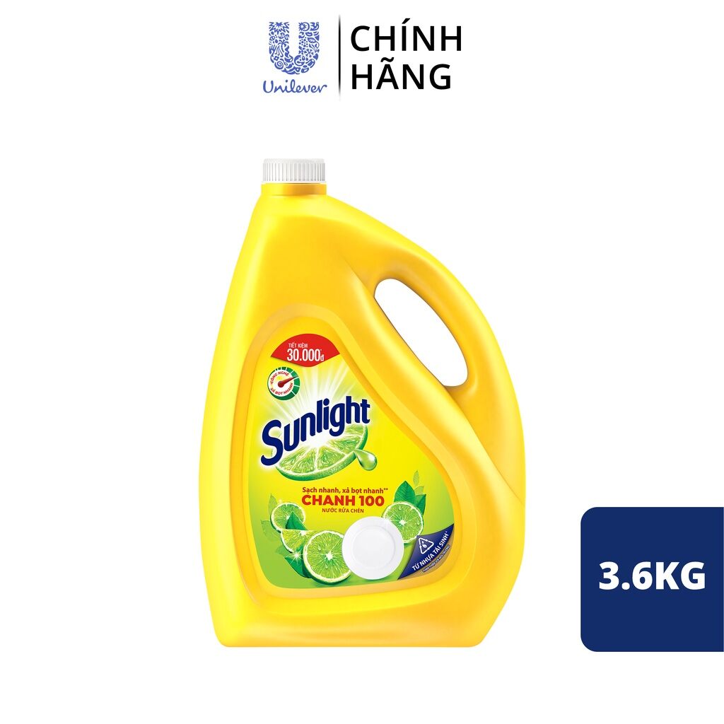 Nước Rửa Chén Sunlight Chanh can 3,6kg