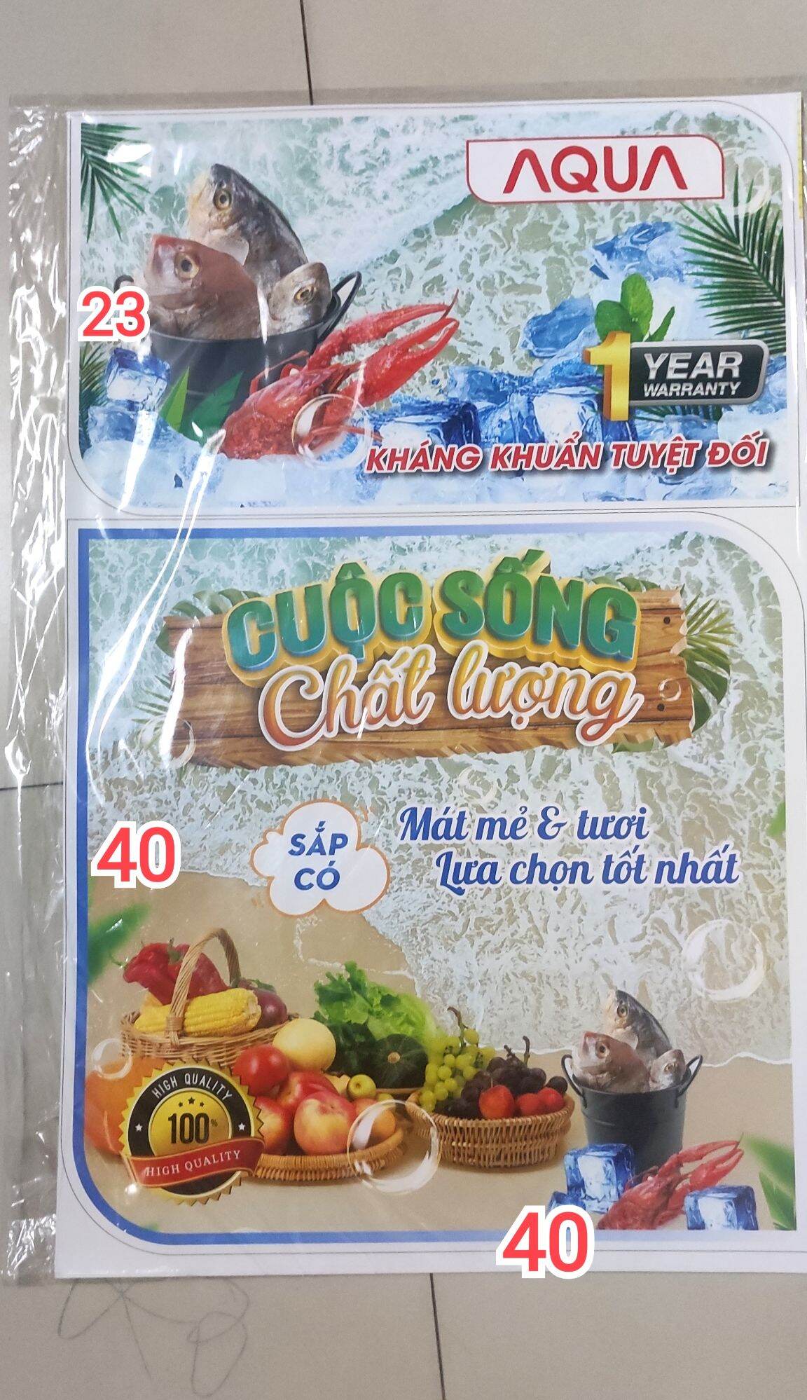 Combo 10 tem dán tủ lạnh Aqua