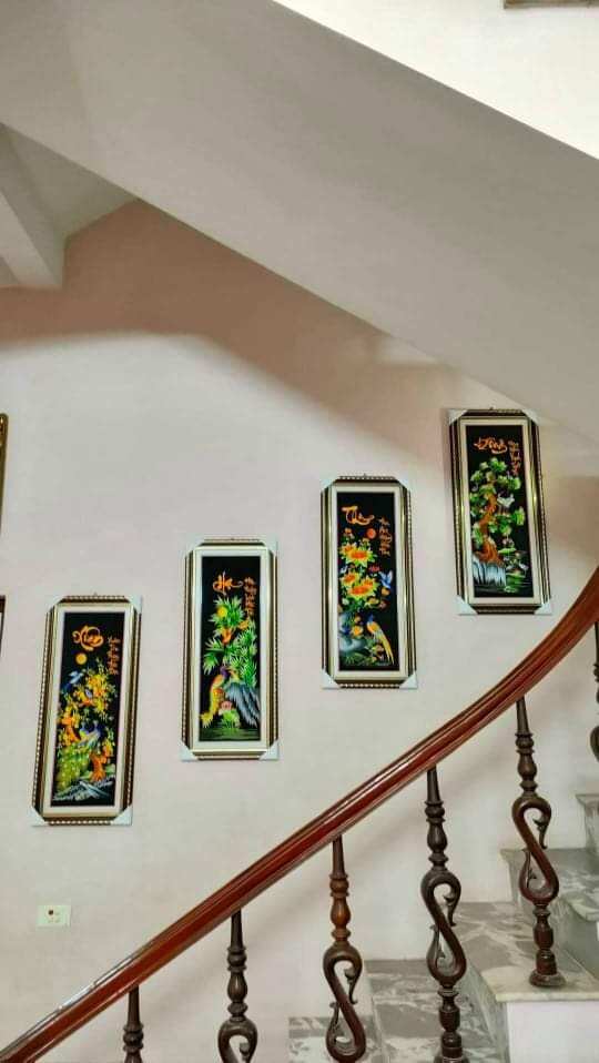 tranh tứ quý thêu sẵn