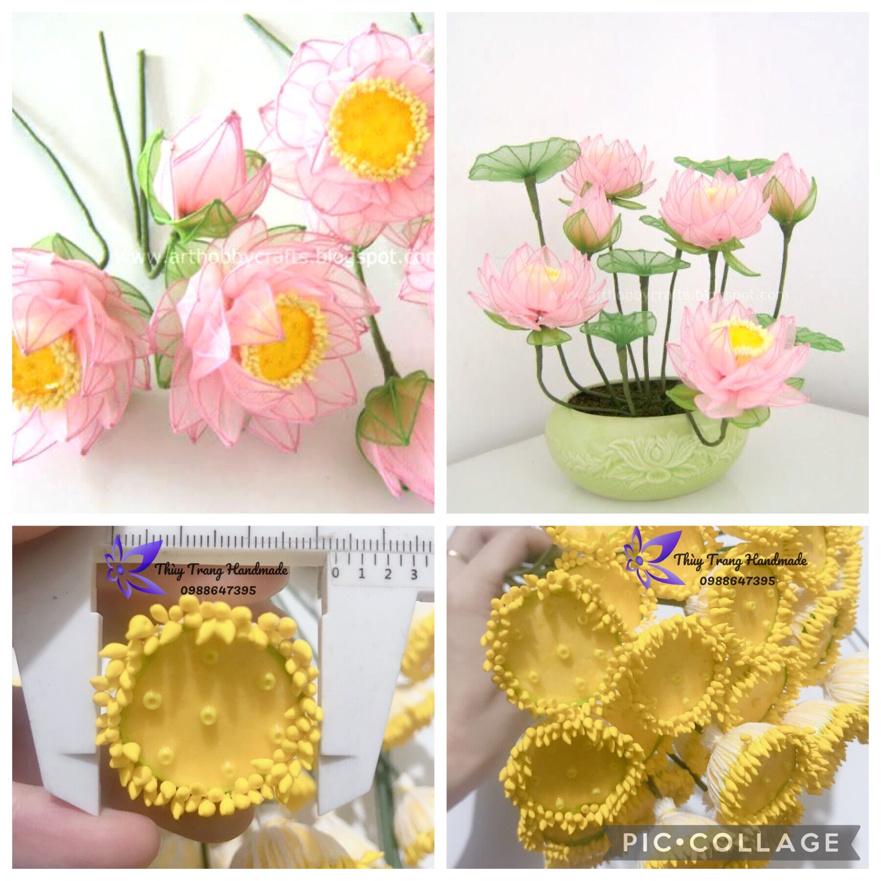 1 cái NHUỴ HOA SEN làm hoa voan, hoa giấy