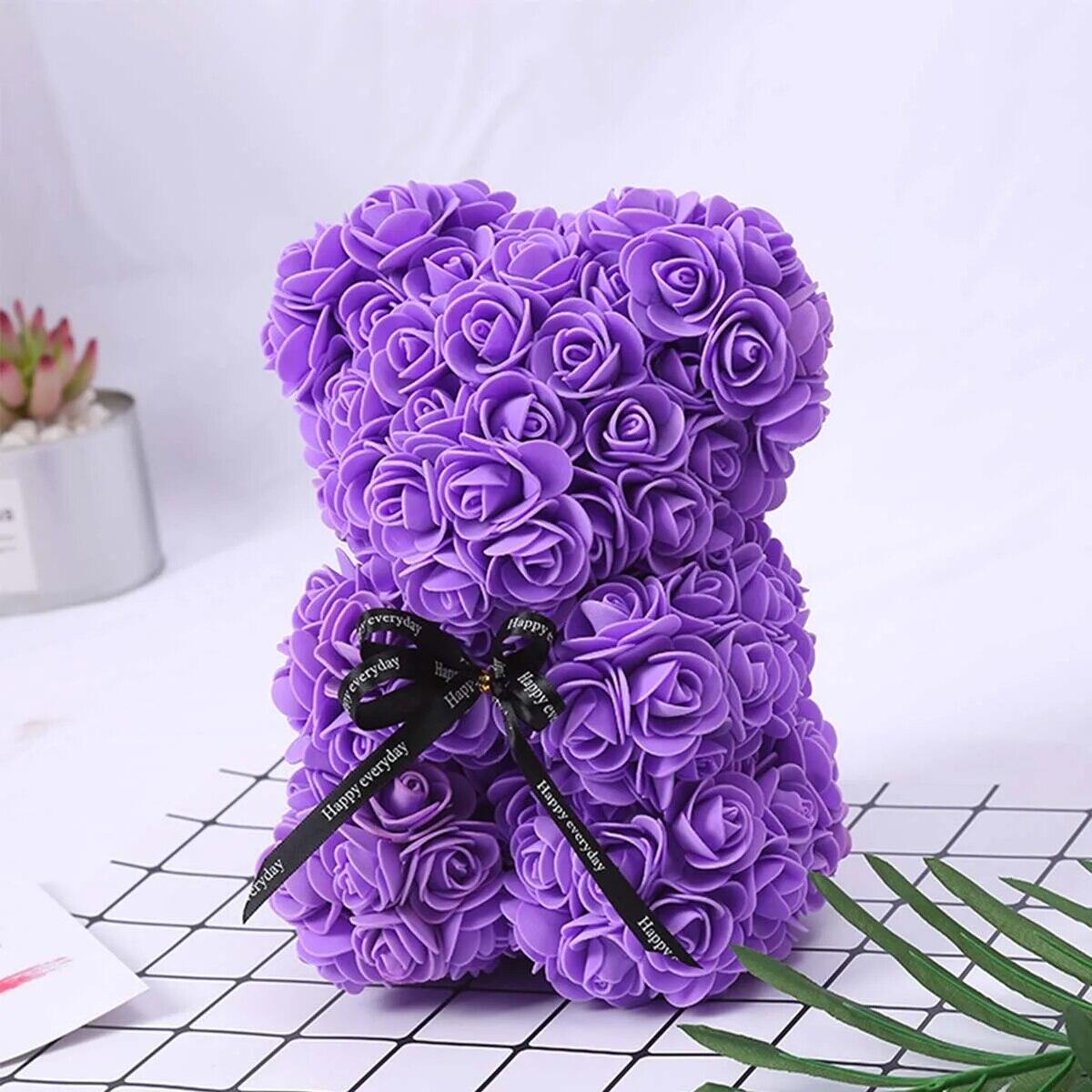 Sáng tạo hoa hồng gấu hộp quà tặng lễ tình nhân lãng mạn xốp gấu ôm gấu nhân tạo đầu hoa chất liệu pe