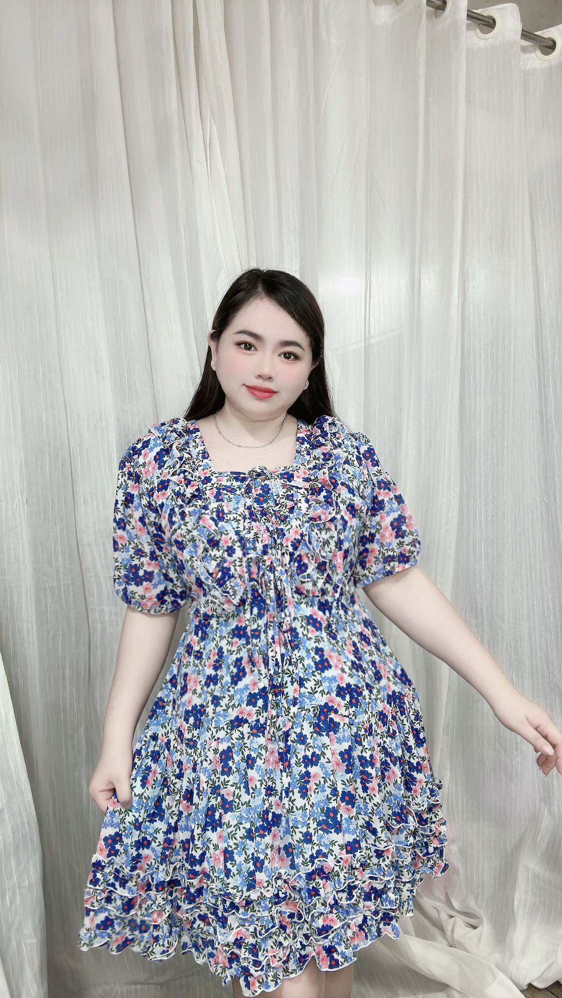 [Bigsize 60-85kg] Đầm voan 3 bèo