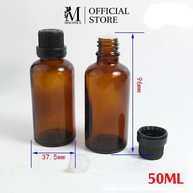 Combo 50 lọ thủy tinh nâu nắp đen nhỏ giọt 50ml