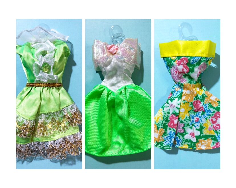 Đầm búp bê 30 cm - xanh lá - 1 cái ngẫu nhiên