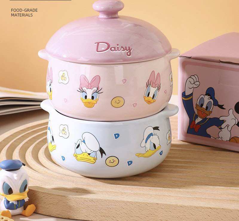Chén thố sứ có nắp đậy Hoạt Hình Disney