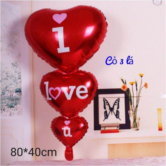 Bong bóng nhôm chữ i love you size lớn