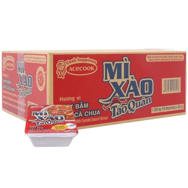 Mì khay xào táo quân thùng 18 khay