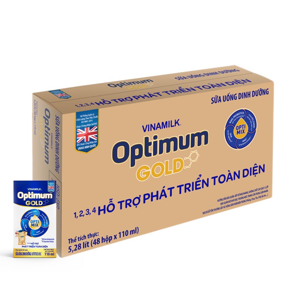 Thùng 48 hộp sữa optimum gold 110ml- date mới