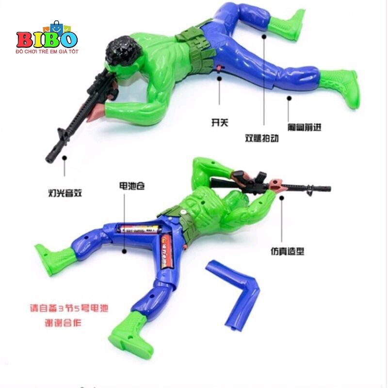 Đồ chơi người khổng lồ xanh di chuyển trên nền nhà phát ra tiếng, mặt nạ khổng lồ xanh hulk