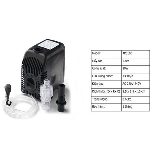 Máy bơm hồ cá cảnh và bể thủy sinh hiệu lifetech Ap 3100
