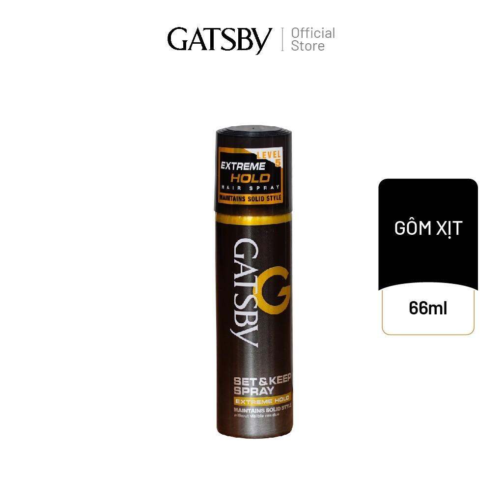 Gôm keo xịt tạo kiểu tóc Gatsby Extreme Hold Set & Keep Spray 66ml