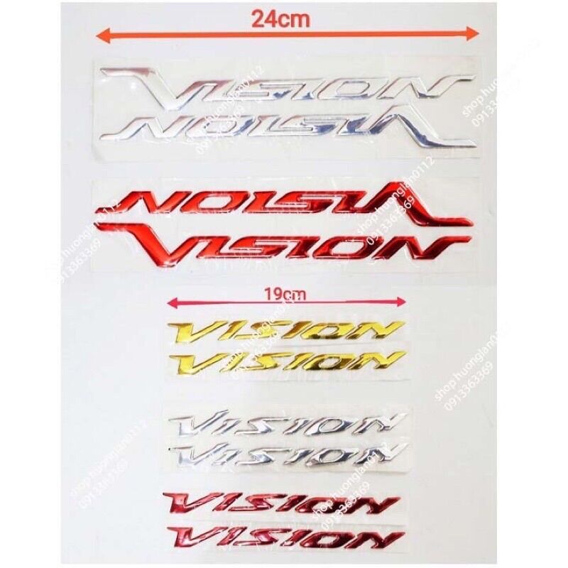 Tem dán chữ nổi sườn sau xe Vision 2020->2024 (zin chính hãng HonDa ) cao cấp