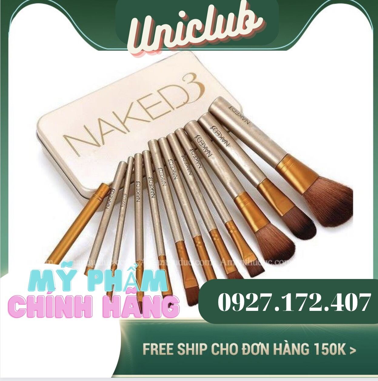 Bộ cọ trang điểm nake 12 cây lông mịn