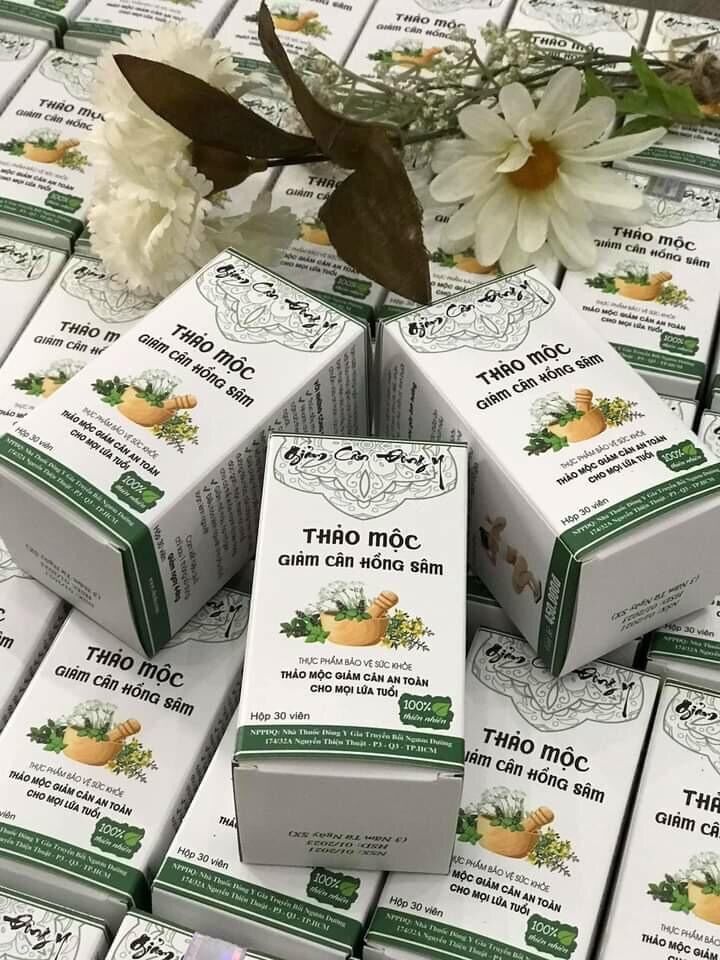 [HCM] viên uống giảm cân thảo mộc hồng sâm saffron hủy mỡ