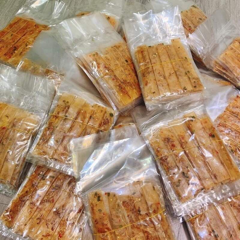 Combo 5 bịch bánh tráng dẻo tôm cuộn hành phi , ăn vặt ngon