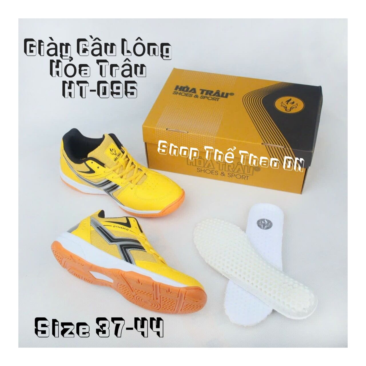 Giày Cầu Lông Cao Cấp HT 015 Nam Nữ Xám Phối