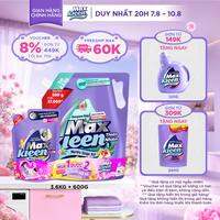 Combo Nước giặt xả MaxKleen Hương Thiên Nhiên Vườn Hoa Thanh Khiết: 1 Túi 3.6kg + 1 Túi 600g