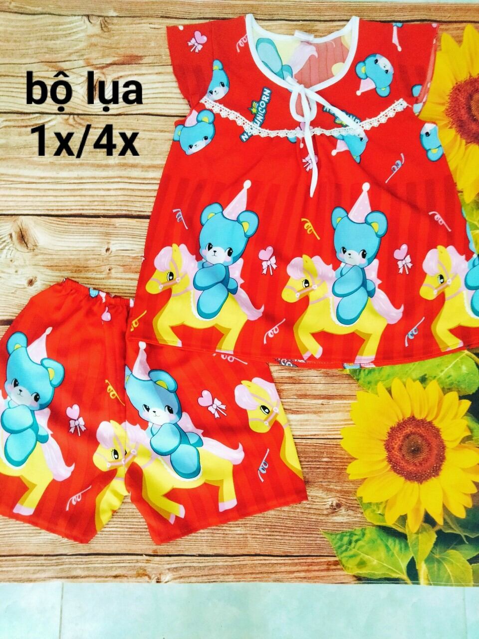 bộ lụa cho bé gái