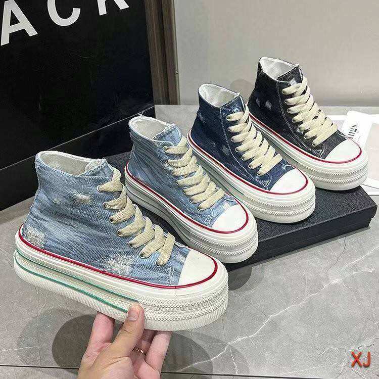 Giày vải jean cao cổ buộc dây qccc tq29
